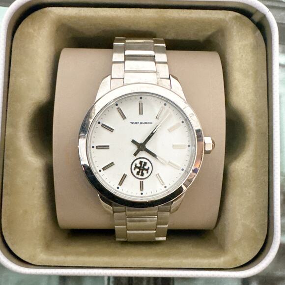 Tory Burch TBW1201 Collins White Dial Stainless Steel Ladies Watch - Picture 2 of 6